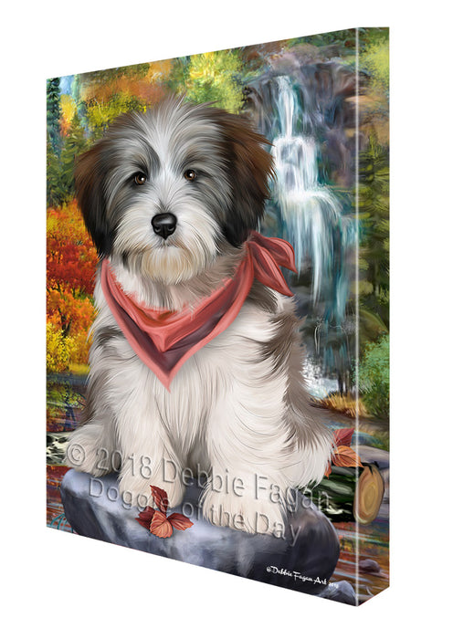 Scenic Waterfall Tibetan Terrier Dog Canvas Wall Art CVS61347