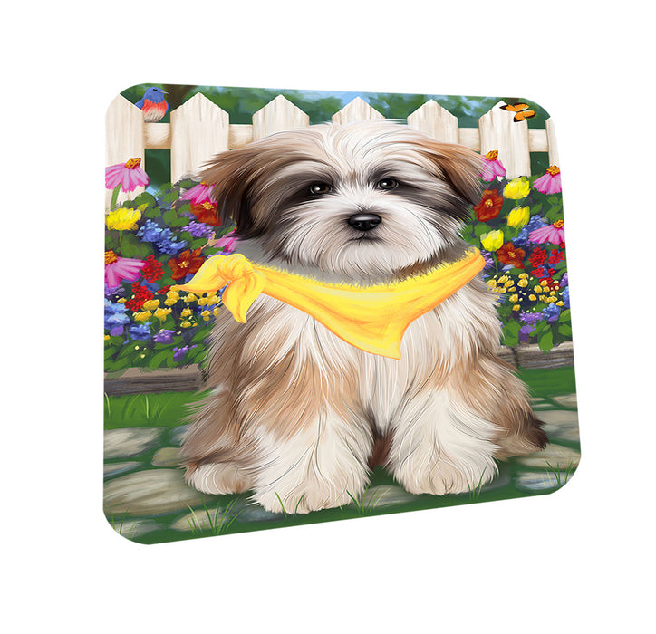 Spring Floral Tibetan Terrier Dog Coasters Set of 4 CST52136