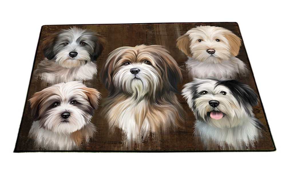 Rustic 5 Tibetan Terrier Dog Floormat FLMS54484
