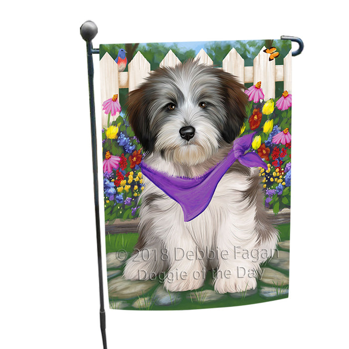Spring Floral Tibetan Terrier Dog Garden Flag GFLG50004