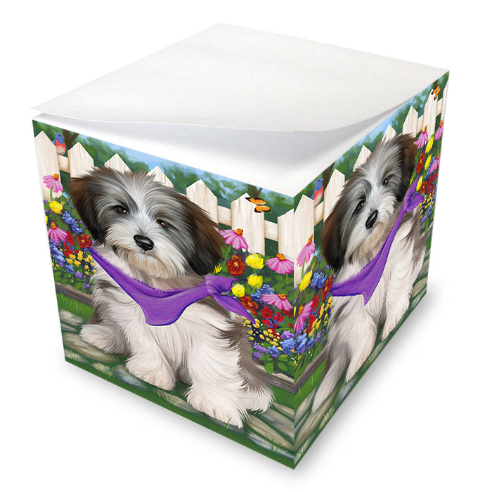 Spring Floral Tibetan Terrier Dog Note Cube NOC52271