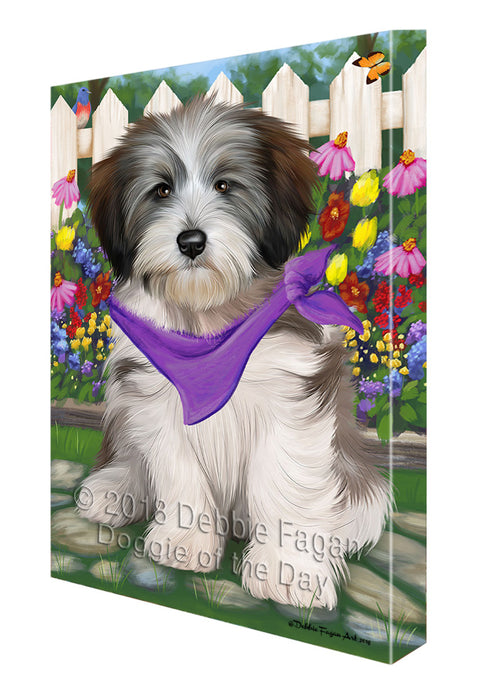 Spring Floral Tibetan Terrier Dog Canvas Wall Art CVS67327