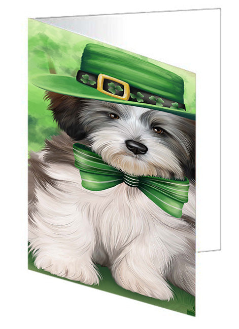 St. Patricks Day Irish Portrait Tibetan Terrier Dog Handmade Artwork Assorted Pets Greeting Cards and Note Cards with Envelopes for All Occasions and Holiday Seasons GCD52277