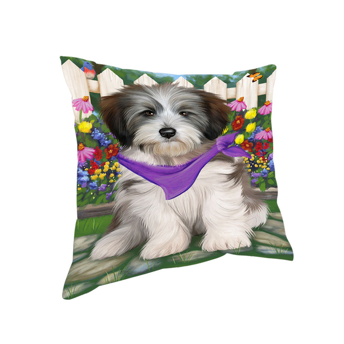 Spring Floral Tibetan Terrier Dog Pillow PIL56556