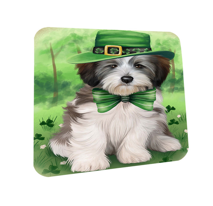 St. Patricks Day Irish Portrait Tibetan Terrier Dog Coasters Set of 4 CST49375