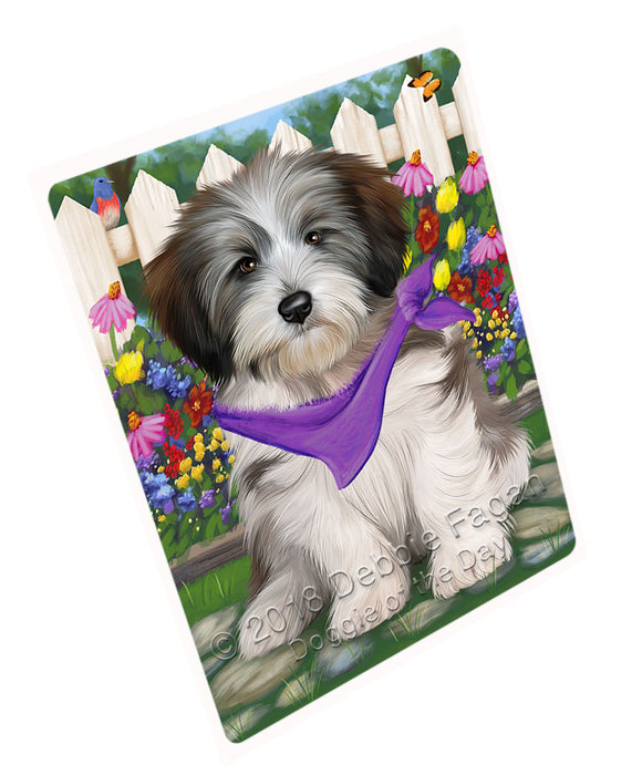 Spring Floral Tibetan Terrier Dog Cutting Board C54393