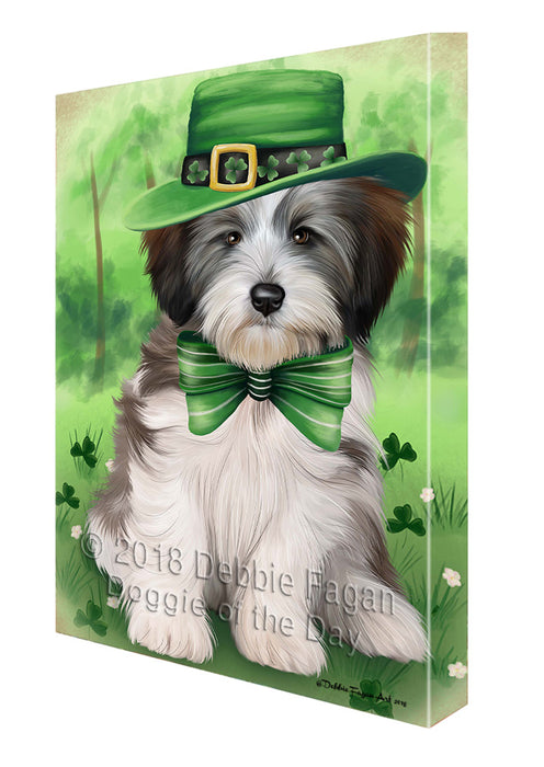 St. Patricks Day Irish Portrait Tibetan Terrier Dog Canvas Wall Art CVS59637