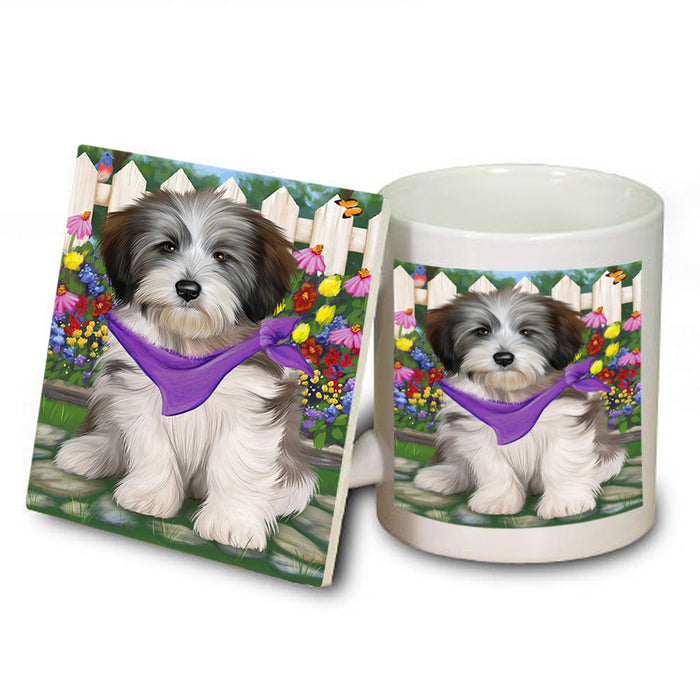 Spring Floral Tibetan Terrier Dog Mug and Coaster Set MUC52263