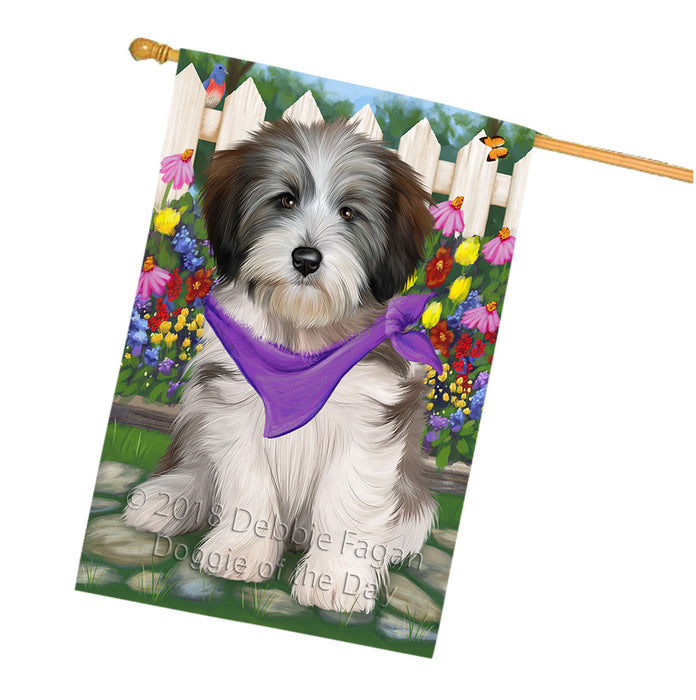 Spring Floral Tibetan Terrier Dog House Flag FLG50140