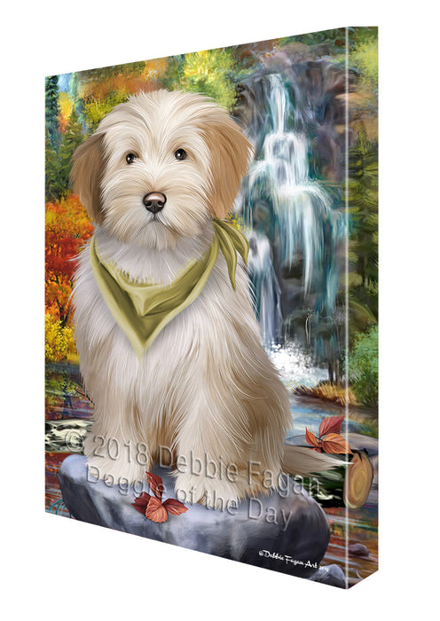 Scenic Waterfall Tibetan Terrier Dog Canvas Wall Art CVS61356
