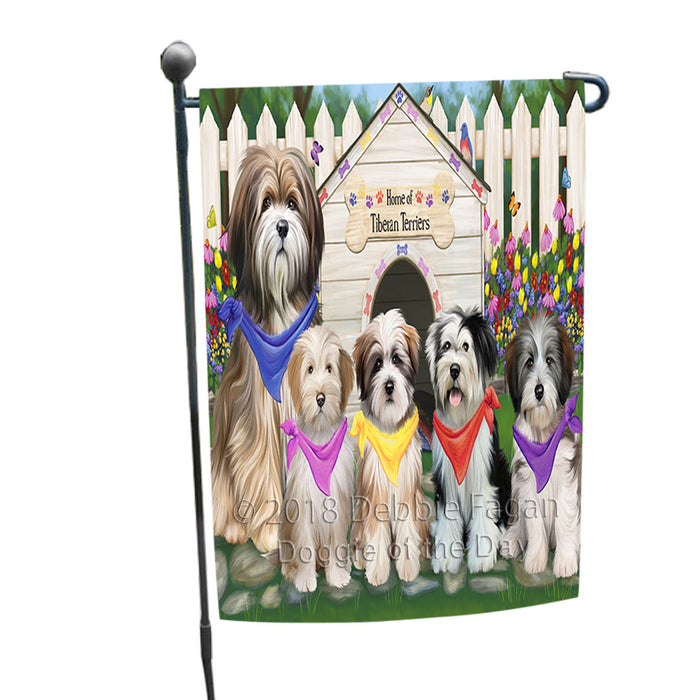 Spring Dog House Tibetan Terriers Dog Garden Flag GFLG49963