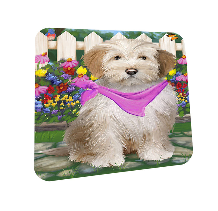 Spring Floral Tibetan Terrier Dog Coasters Set of 4 CST52138