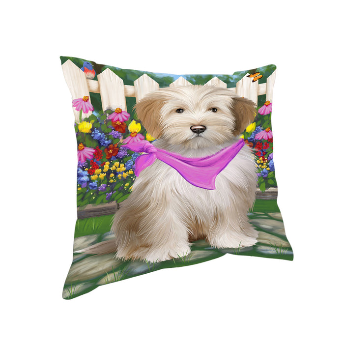Spring Floral Tibetan Terrier Dog Pillow PIL56560