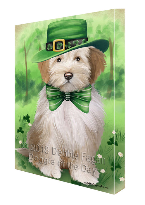 St. Patricks Day Irish Portrait Tibetan Terrier Dog Canvas Wall Art CVS59646