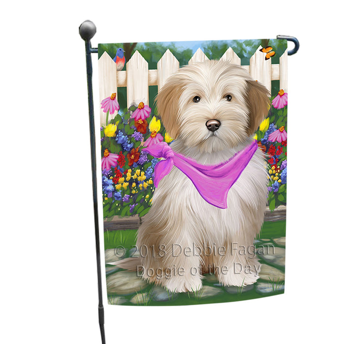 Spring Floral Tibetan Terrier Dog Garden Flag GFLG50005