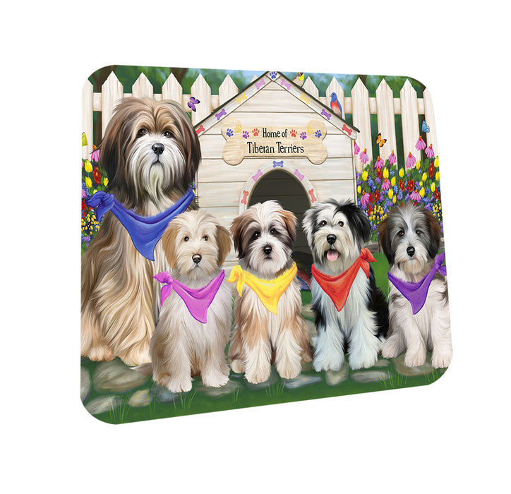 Spring Dog House Tibetan Terriers Dog Coasters Set of 4 CST50093