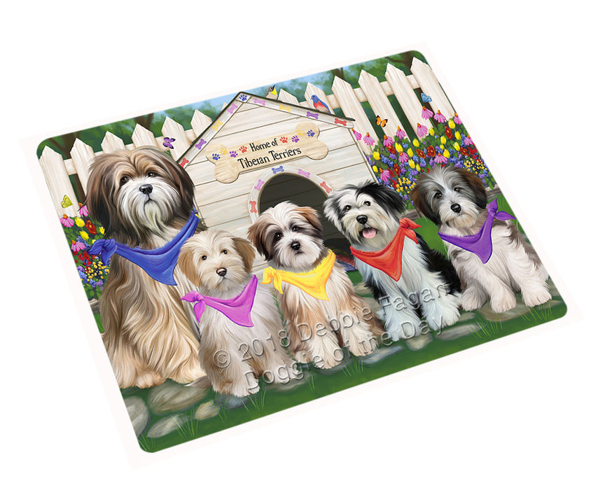 Spring Dog House Tibetan Terriers Dog Cutting Board C54270