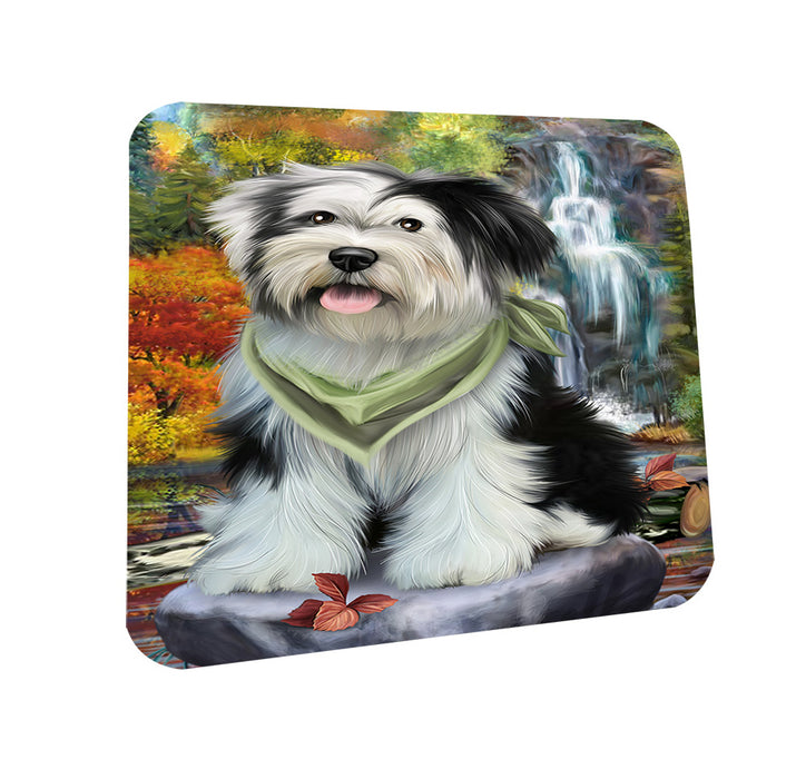 Scenic Waterfall Tibetan Terrier Dog Coasters Set of 4 CST49487