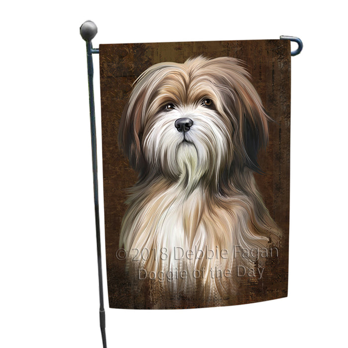 Rustic Tibetan Terrier Dog Garden Flag GFLG54551