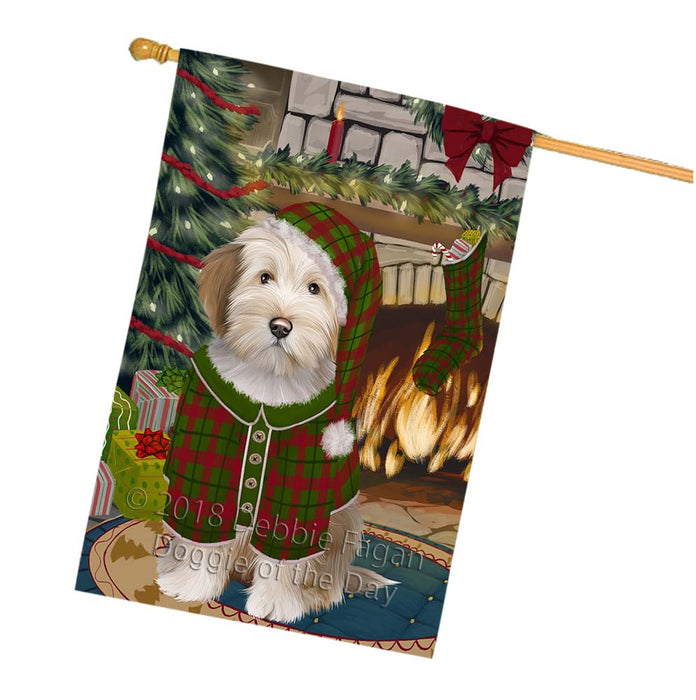 The Stocking was Hung Tibetan Terrier Dog House Flag FLG56063