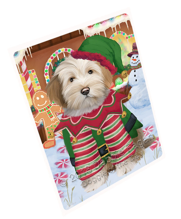 Christmas Gingerbread House Candyfest Tibetan Terrier Dog Large Refrigerator / Dishwasher Magnet RMAG101700