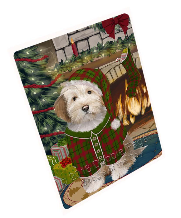 The Stocking was Hung Tibetan Terrier Dog Magnet MAG72039 (Small 5.5" x 4.25")