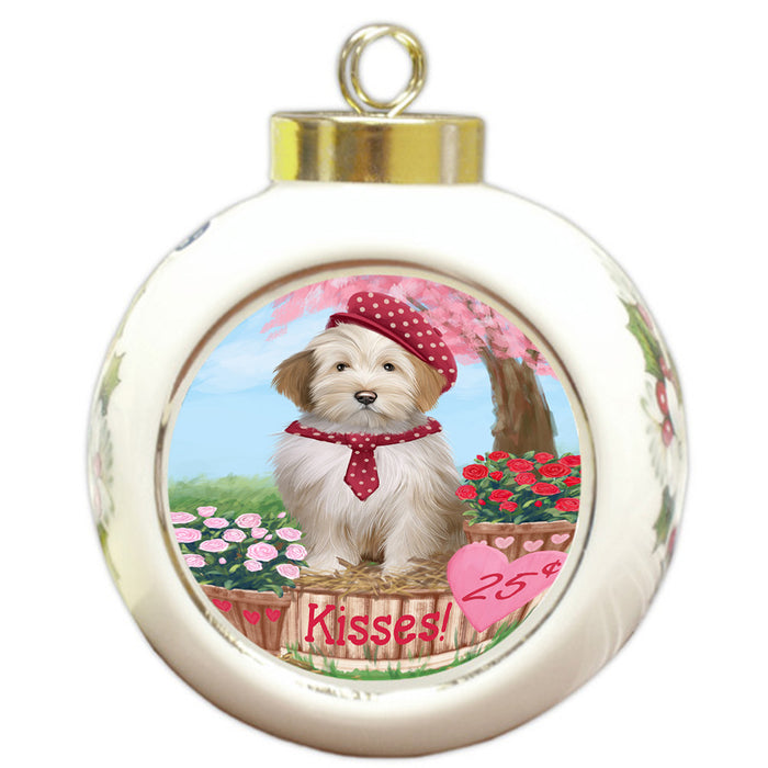 Rosie 25 Cent Kisses Tibetan Terrier Dog Round Ball Christmas Ornament RBPOR56602