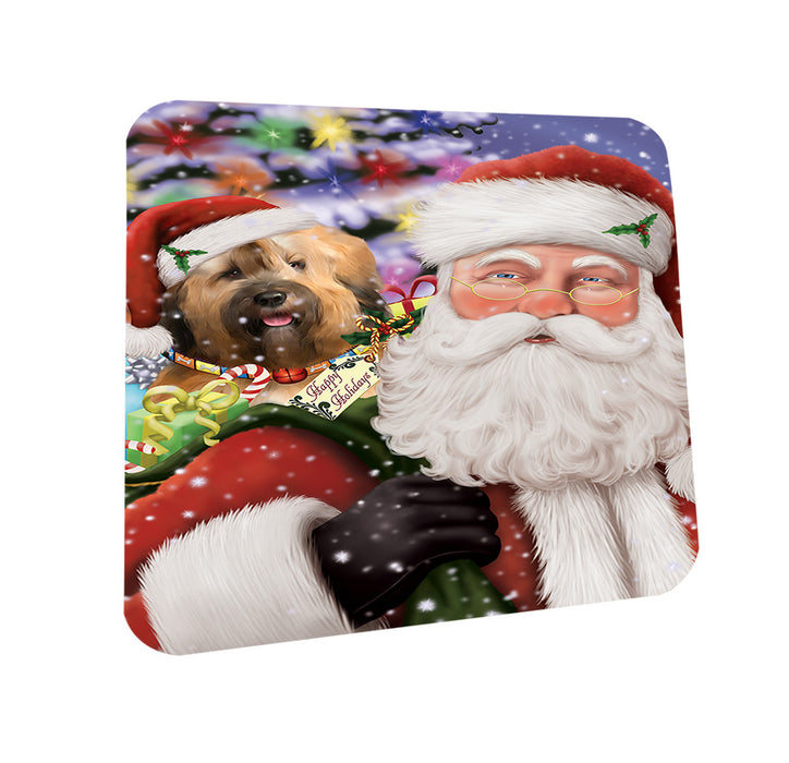 Santa Carrying Tibetan Terrier Dog and Christmas Presents Coasters Set of 4 CST55501