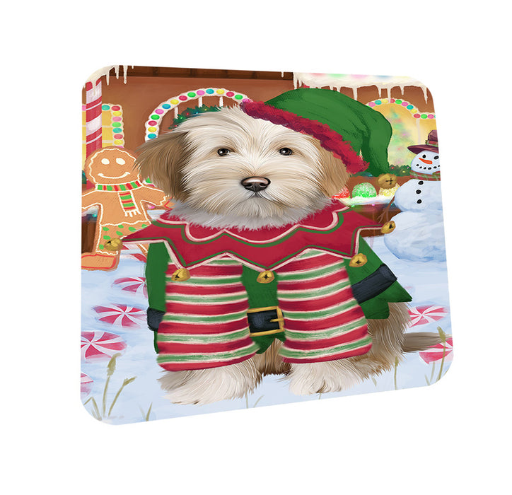 Christmas Gingerbread House Candyfest Tibetan Terrier Dog Coasters Set of 4 CST56530