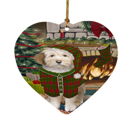 The Stocking was Hung Tibetan Terrier Dog Heart Christmas Ornament HPOR55990