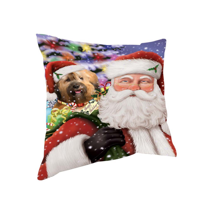 Santa Carrying Tibetan Terrier Dog and Christmas Presents Pillow PIL71100