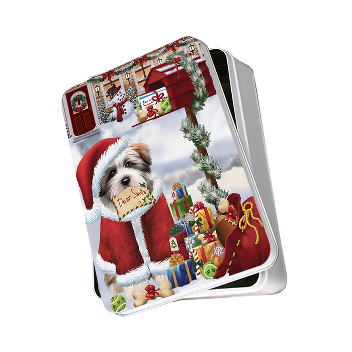 Tibetan Terrier Dog Dear Santa Letter Christmas Holiday Mailbox Photo Storage Tin PITN53877
