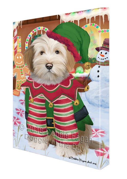 Christmas Gingerbread House Candyfest Tibetan Terrier Dog Canvas Print Wall Art Décor CVS131372
