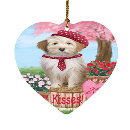 Rosie 25 Cent Kisses Tibetan Terrier Dog Heart Christmas Ornament HPOR56602