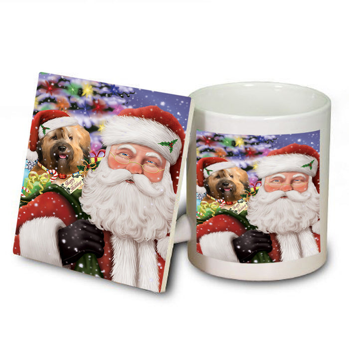 Santa Carrying Tibetan Terrier Dog and Christmas Presents Mug and Coaster Set MUC55535