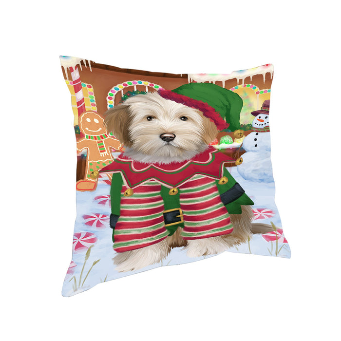 Christmas Gingerbread House Candyfest Tibetan Terrier Dog Pillow PIL80580