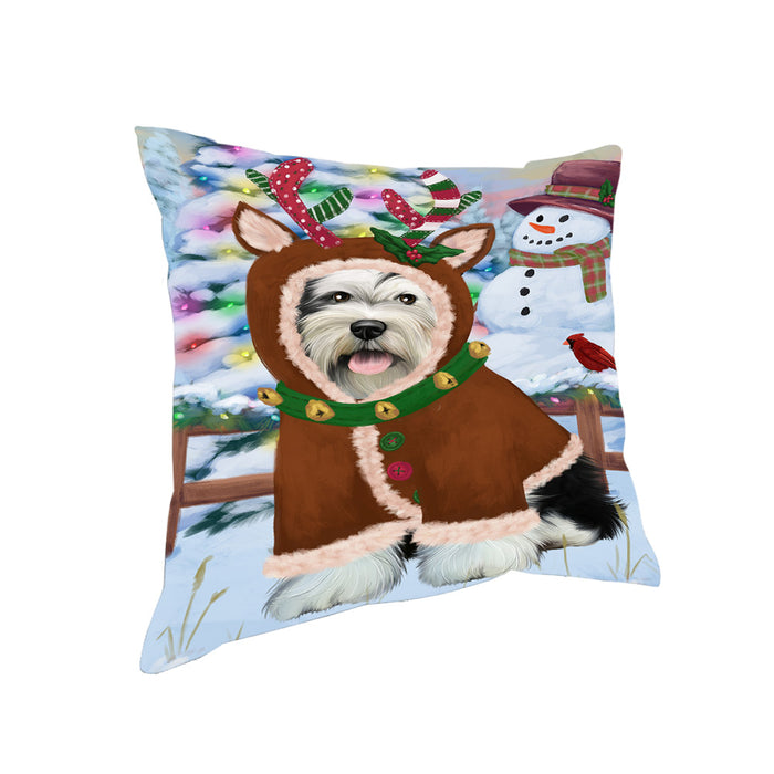 Christmas Gingerbread House Candyfest Tibetan Terrier Dog Pillow PIL80584
