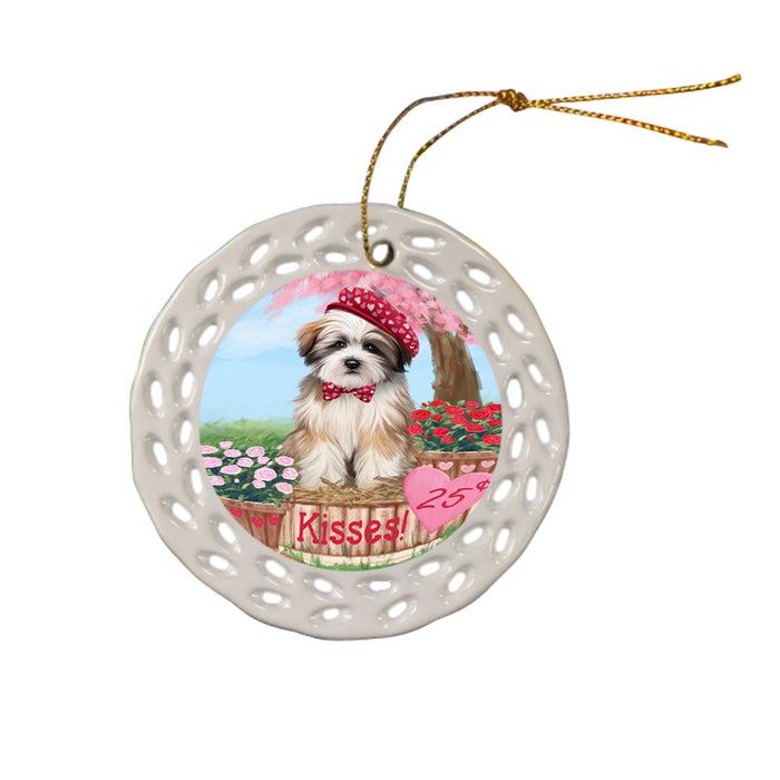 Rosie 25 Cent Kisses Tibetan Terrier Dog Ceramic Doily Ornament DPOR56603
