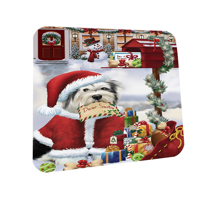 Tibetan Terrier Dog Dear Santa Letter Christmas Holiday Mailbox Coasters Set of 4 CST53893