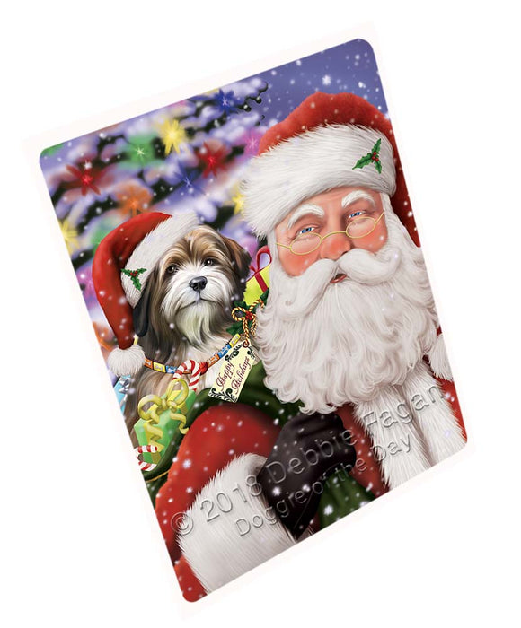 Santa Carrying Tibetan Terrier Dog and Christmas Presents Blanket BLNKT119316