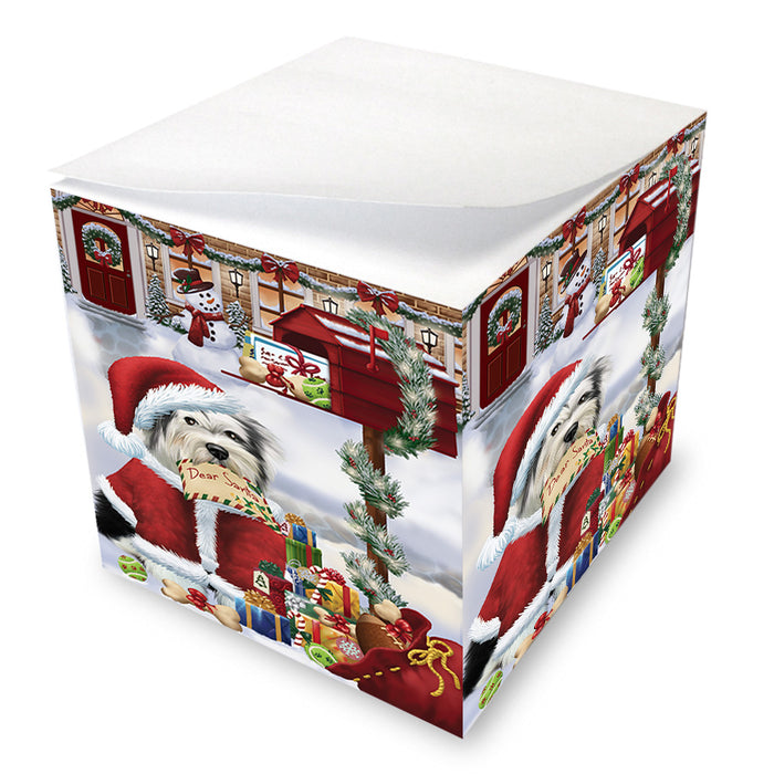 Tibetan Terrier Dog Dear Santa Letter Christmas Holiday Mailbox Note Cube NOC55581