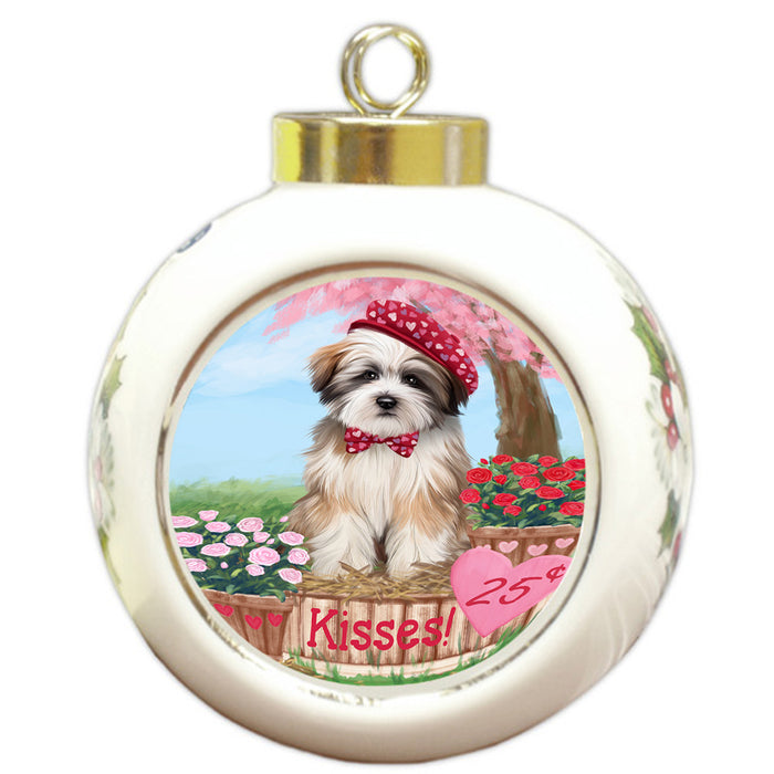 Rosie 25 Cent Kisses Tibetan Terrier Dog Round Ball Christmas Ornament RBPOR56603