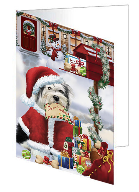 Tibetan Terrier Dog Dear Santa Letter Christmas Holiday Mailbox Handmade Artwork Assorted Pets Greeting Cards and Note Cards with Envelopes for All Occasions and Holiday Seasons GCD65834