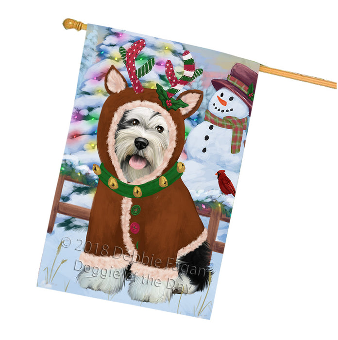 Christmas Gingerbread House Candyfest Tibetan Terrier Dog House Flag FLG57257