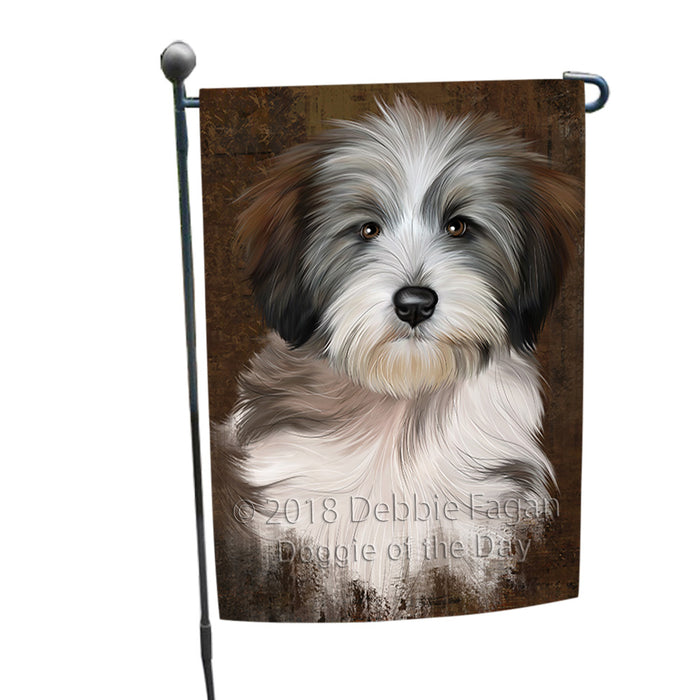 Rustic Tibetan Terrier Dog Garden Flag GFLG54552