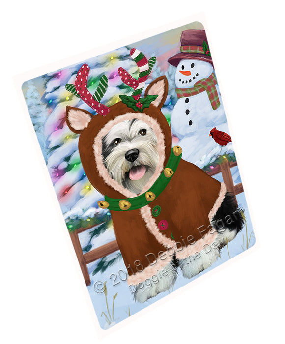 Christmas Gingerbread House Candyfest Tibetan Terrier Dog Large Refrigerator / Dishwasher Magnet RMAG101706
