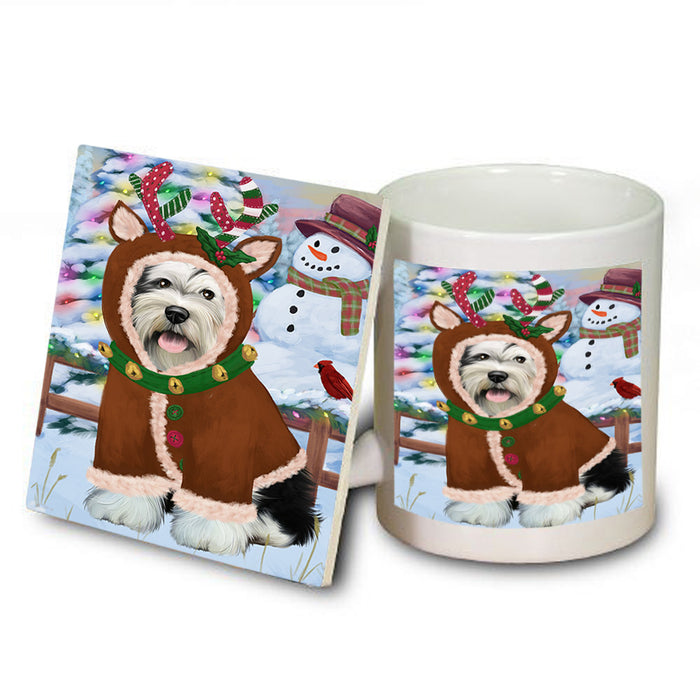 Christmas Gingerbread House Candyfest Tibetan Terrier Dog Mug and Coaster Set MUC56565