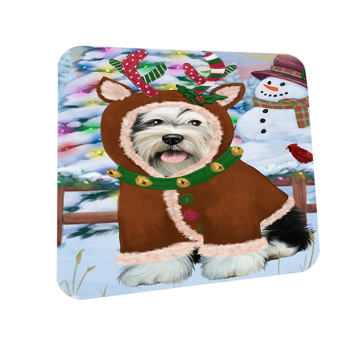 Christmas Gingerbread House Candyfest Tibetan Terrier Dog Coasters Set of 4 CST56531