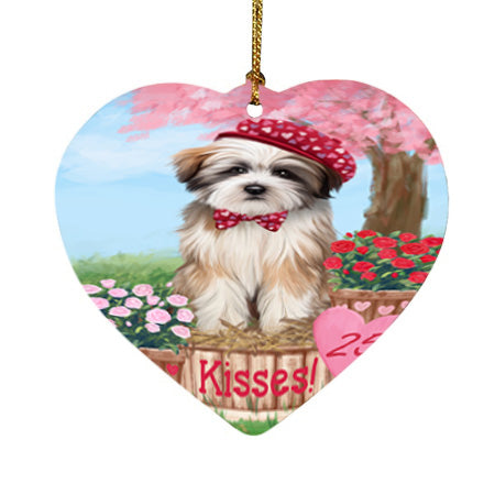 Rosie 25 Cent Kisses Tibetan Terrier Dog Heart Christmas Ornament HPOR56603
