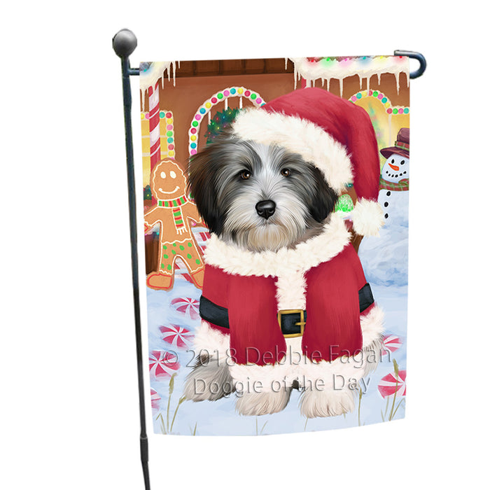 Christmas Gingerbread House Candyfest Tibetan Terrier Dog Garden Flag GFLG57202